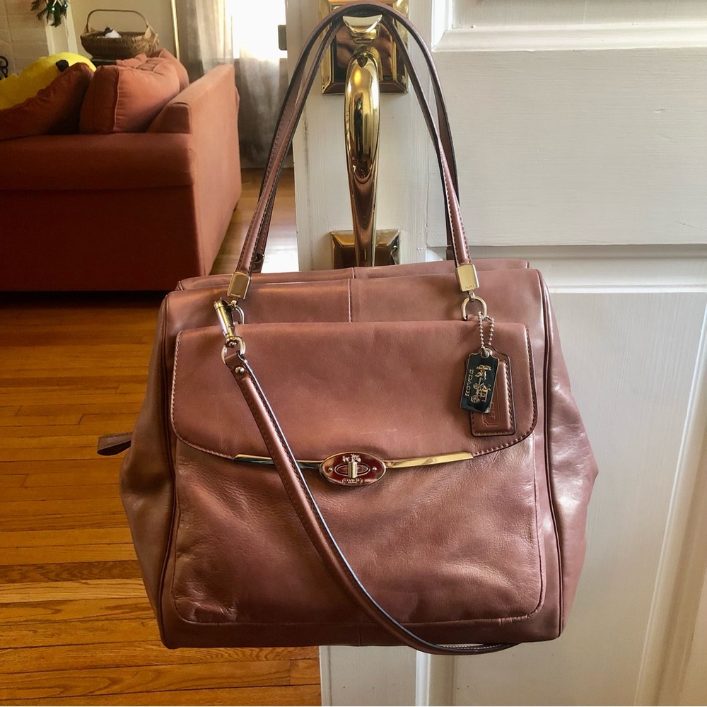 ❌SOLD❌ Coach Madison Metallic Leather North South Satchel 25175 - Picture 1 of 11
